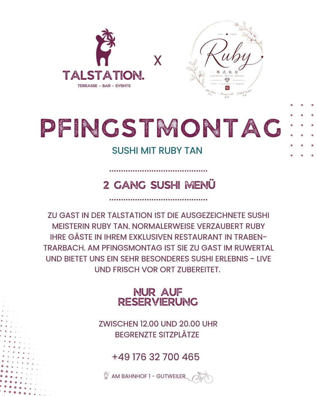 SUSHI MIT RUBY TAN - Pfingstmontag 25.05.26