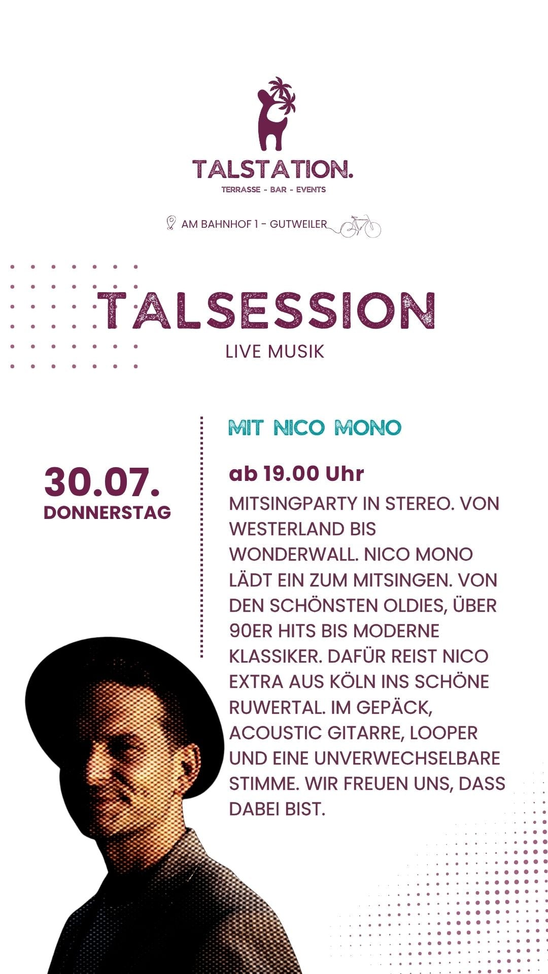 TALSESSION - LIVE MUSIK MIT NICO MONO