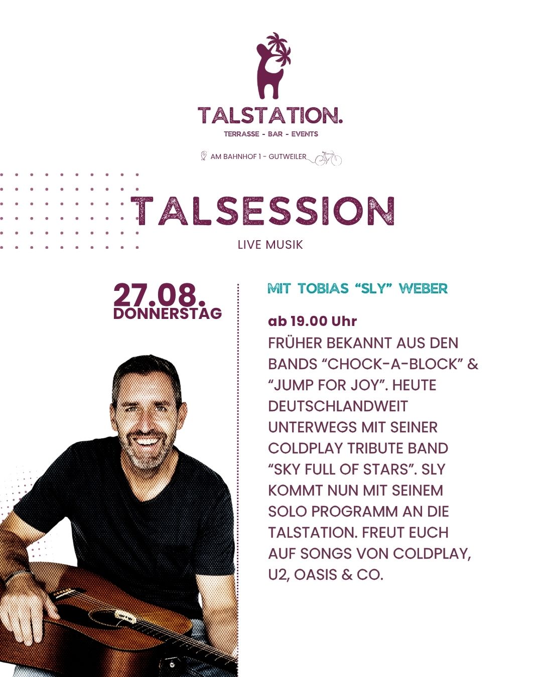 TALSESSION - LIVE MUSIK MIT TOBIAS "SLY" WEBER