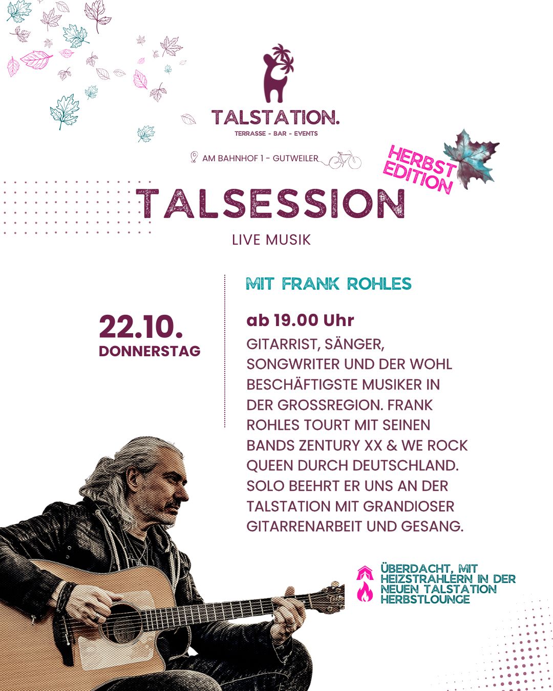 TALSESSION - LIVE MUSIK mit Frank Rohles - "Herbst Edition"